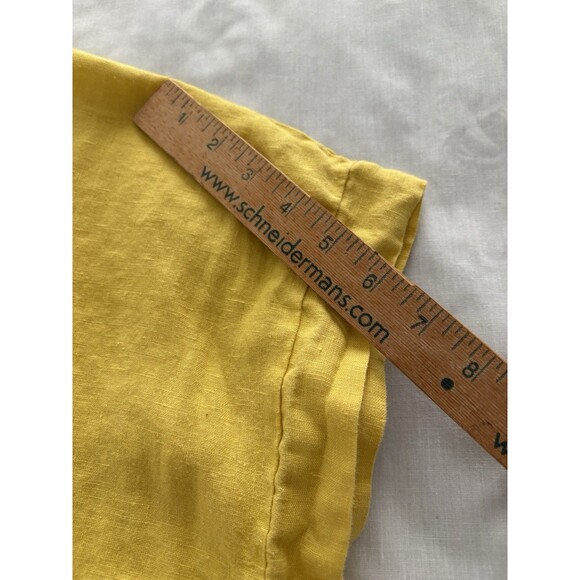 TERZO MILLENNIO Linen Top Button Back M Yellow Lagenlook Beach Lightweight Italy - Picture 13 of 16